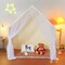 Beige Kids Yurt Tent, Indoor Outdoor Play Tent with Windows and Lamp